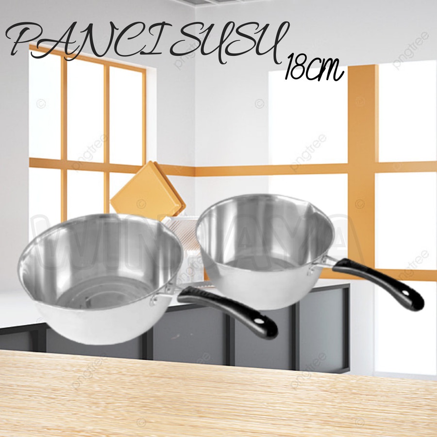 PANCI SUSU MILK POT STAINLESS 18cm SAUCEPAN BOILING PAN MULTIFUNGSI