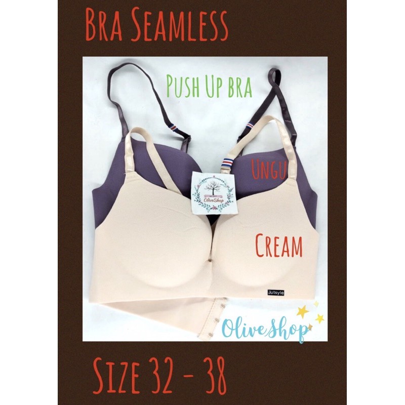 OliveShop ❤️ Bra BH Seamless Push Up Bra Busa Tebal Polos Mewah Nyaman Elegan Eksklusif