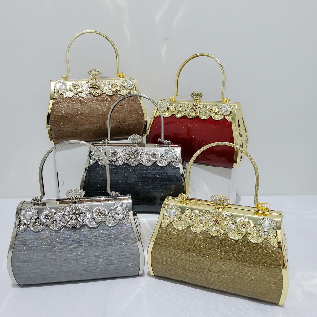 Tas Pesta  Farnell Import Diamond Clutch Kondangan Cantik Impor 2898/2917 Ukuran Besar