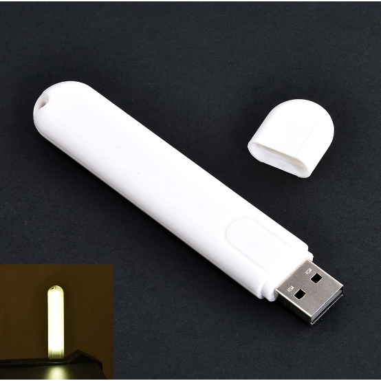 1pc Lampu Tidur 8 LED Mini Bentuk U Disk Dengan Port USB