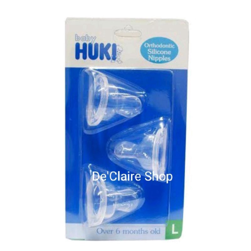 Huki Orthodontic Silicon Nipples Blister Dot Gepeng isi 3-L