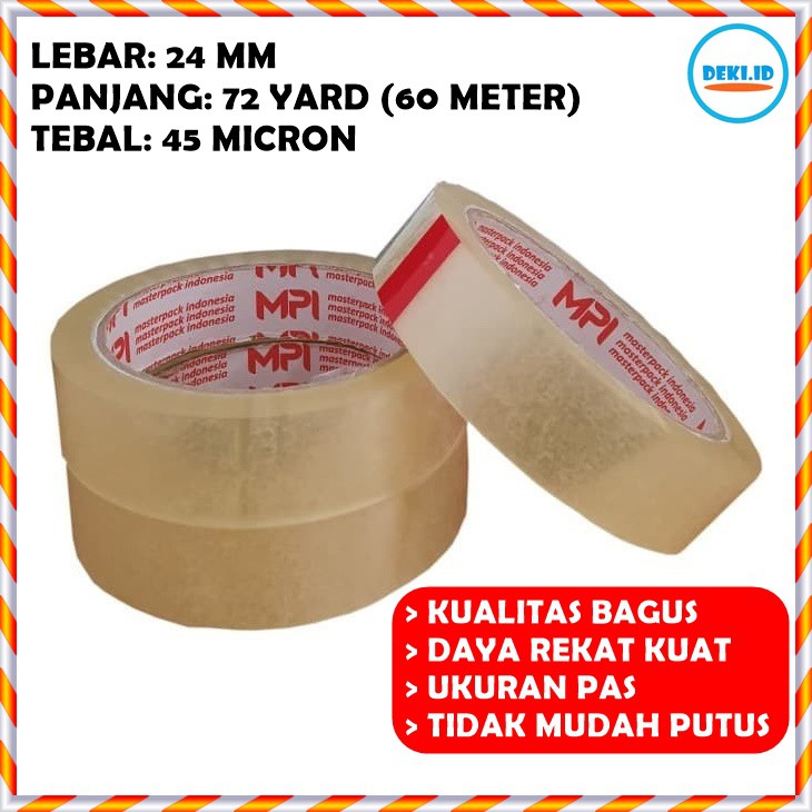 

Isolasi 24 mm X 72 Yard Solatip Lakban Bening