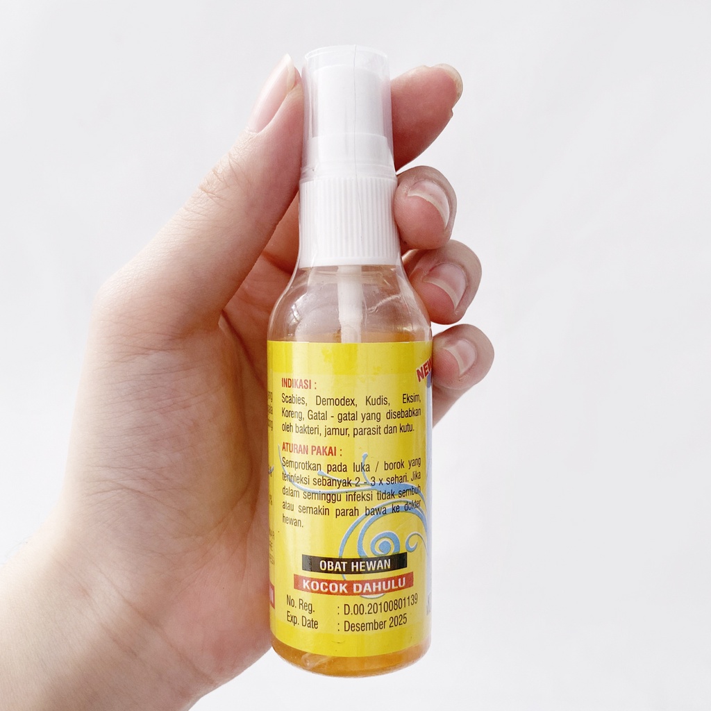 Obat Scadix Cat Spray 60 ml - Obat Scabies, Kudis, Jamur, Koreng, Gatal Gatal Pada Kucing