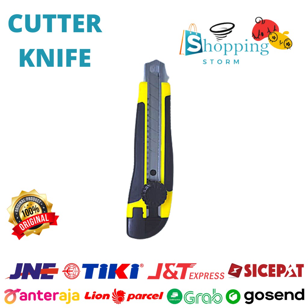 

Cutter Knife Pisau Cutter Besar Pisau Pemotong Kertas Gagang Karet