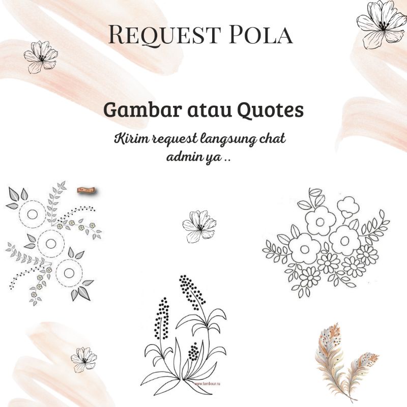 [Tambahan] Request Pola Gambar / Quotes / etc Digambarkan Pada Kain Media Sulam