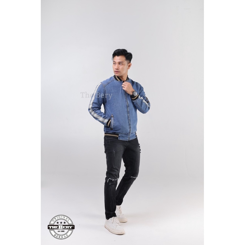 TURUN HARGA ! Jaket Jeans Basic Pria Bordir Tb Taping 71 The Berry - Jaket Jeans Pria - Jaket Jeans Bordir Terlaris