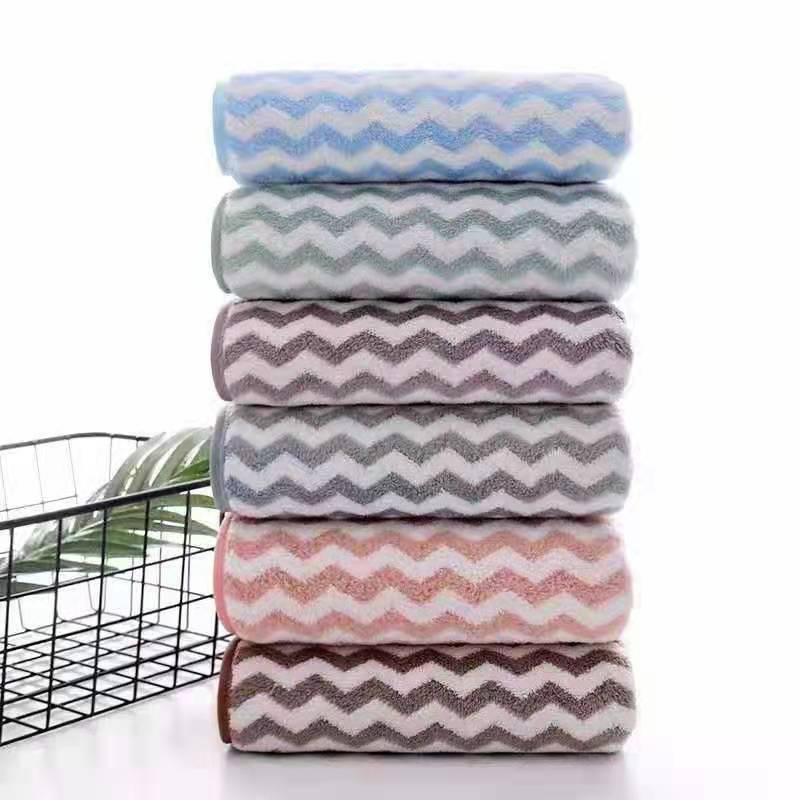 Handuk Mandi Microfiber Handuk Towlie Premium Bulu Zigzag Garis 70X140 New Quality