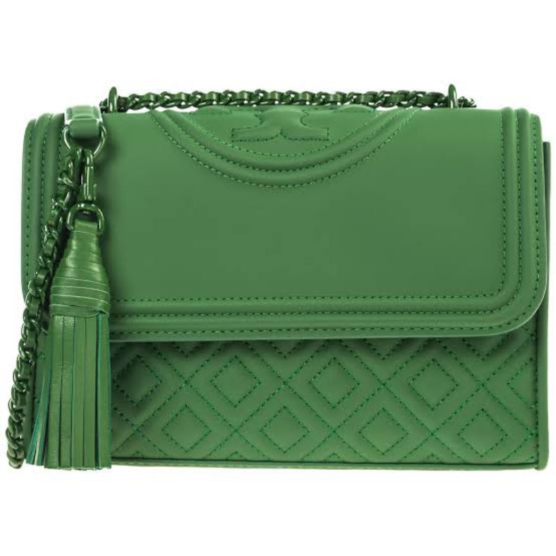 Tory Burch Fleming Convertible 21&amp;27 - Convertible Green Matte Sling Bag