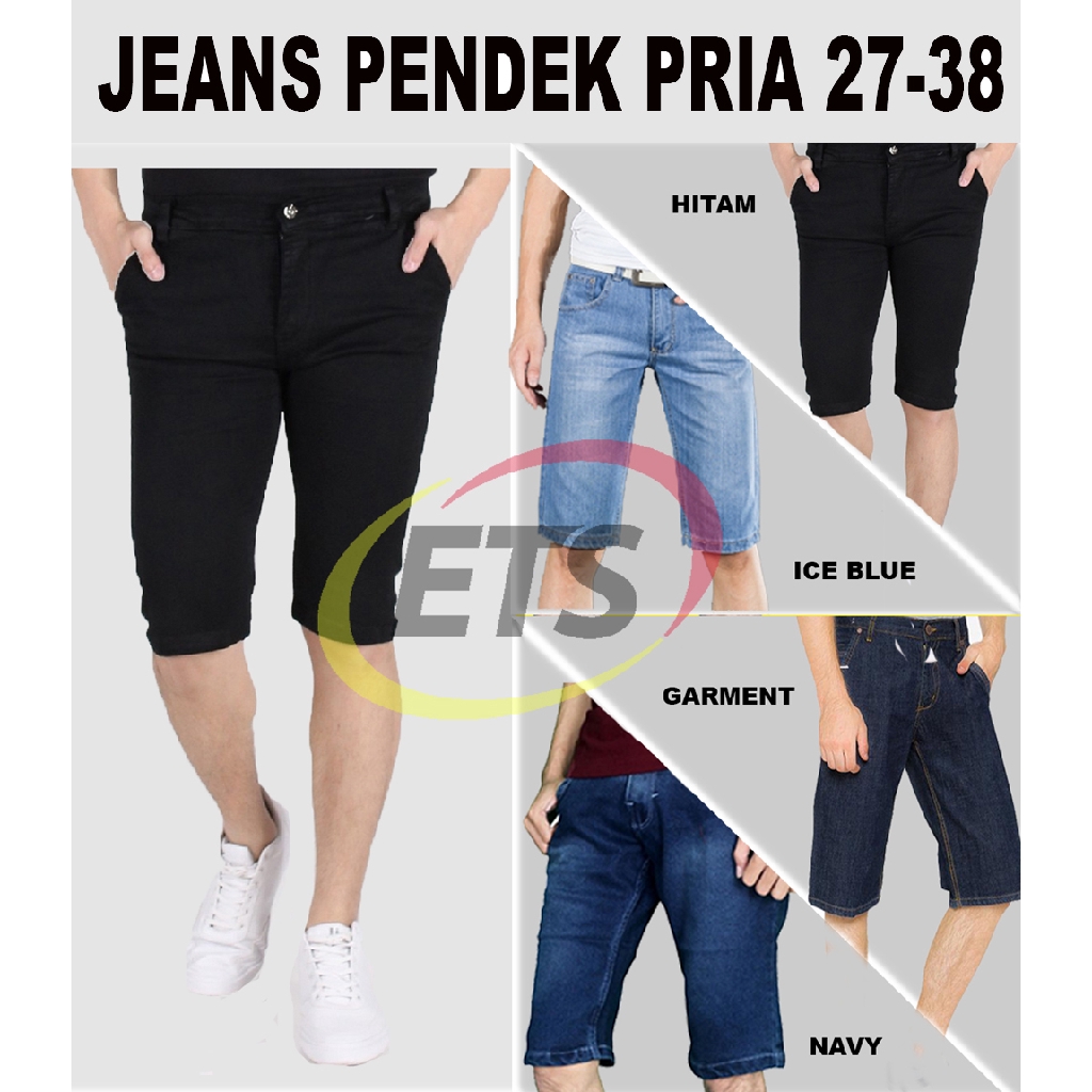  Celana  Jeans  Pendek  Pria  Skinny Fit Origanal ETS model  