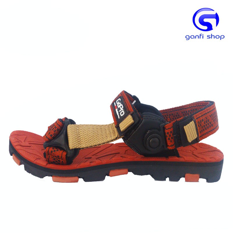 GOPRO Fujiyama Sandal Gunung Pria Velcro Sintetis Berkualitas Warna Merah Bata Ukuran 39-43