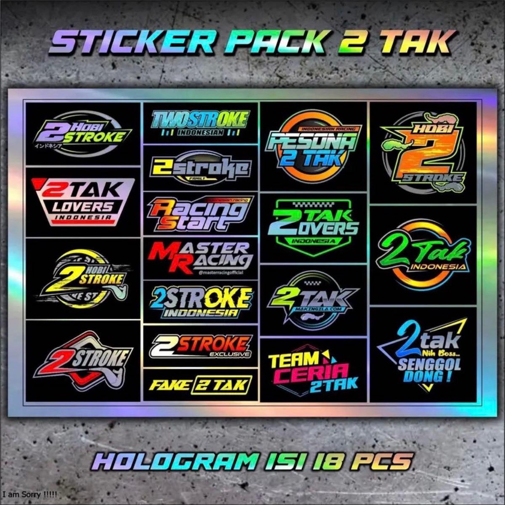 STICKER RACING 2 TAK / STIKER PACK / STIKER MOTOR / STICKER BALAP HOLOGRAM 2 TAK