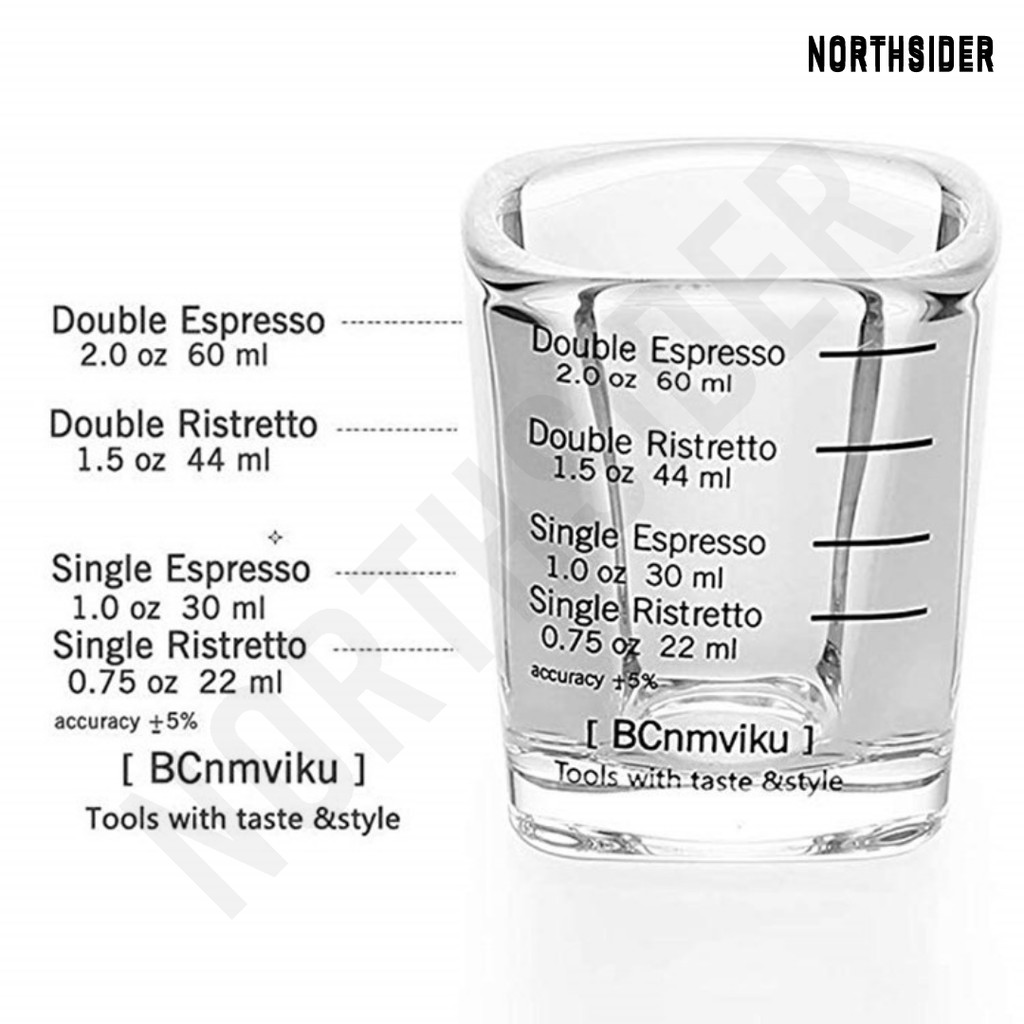 ESPRESSO SHOT GLASS PERSEGI 2 OZ - GELAS UKUR KOPI - SLOKI