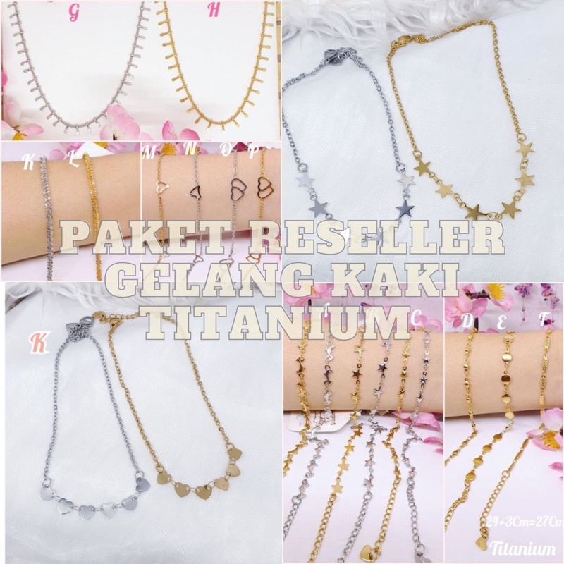 Paket Usaha Reseller Gelang Kaki Model Simple Titanium Anti Karat