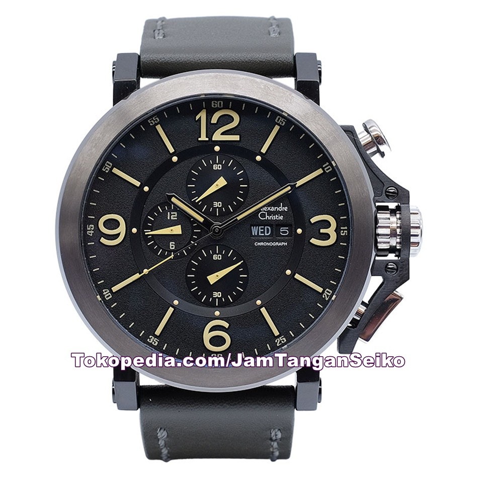 Jam Tangan Pria Alexandre Christie AC 6281 MC LBGBA Original Kulit