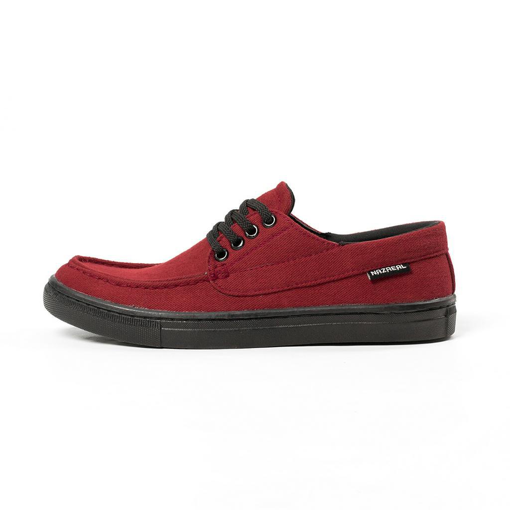 Sepatu Sneakers Pria Casual Naz Draco Maroon Hangout Sekolah Kerja Kuliah Travelling Shoes Trendi Original