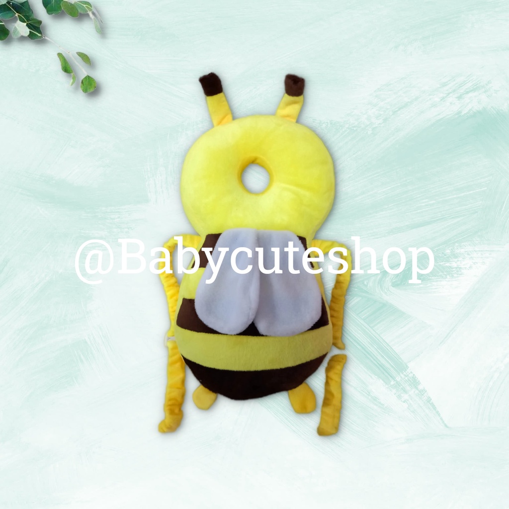 ( FREE STRAP ) Bantal Pelindung Kepala Bayi Bee Yellow | Pelindung Kepala Bayi | Head Neck Pillow Pad