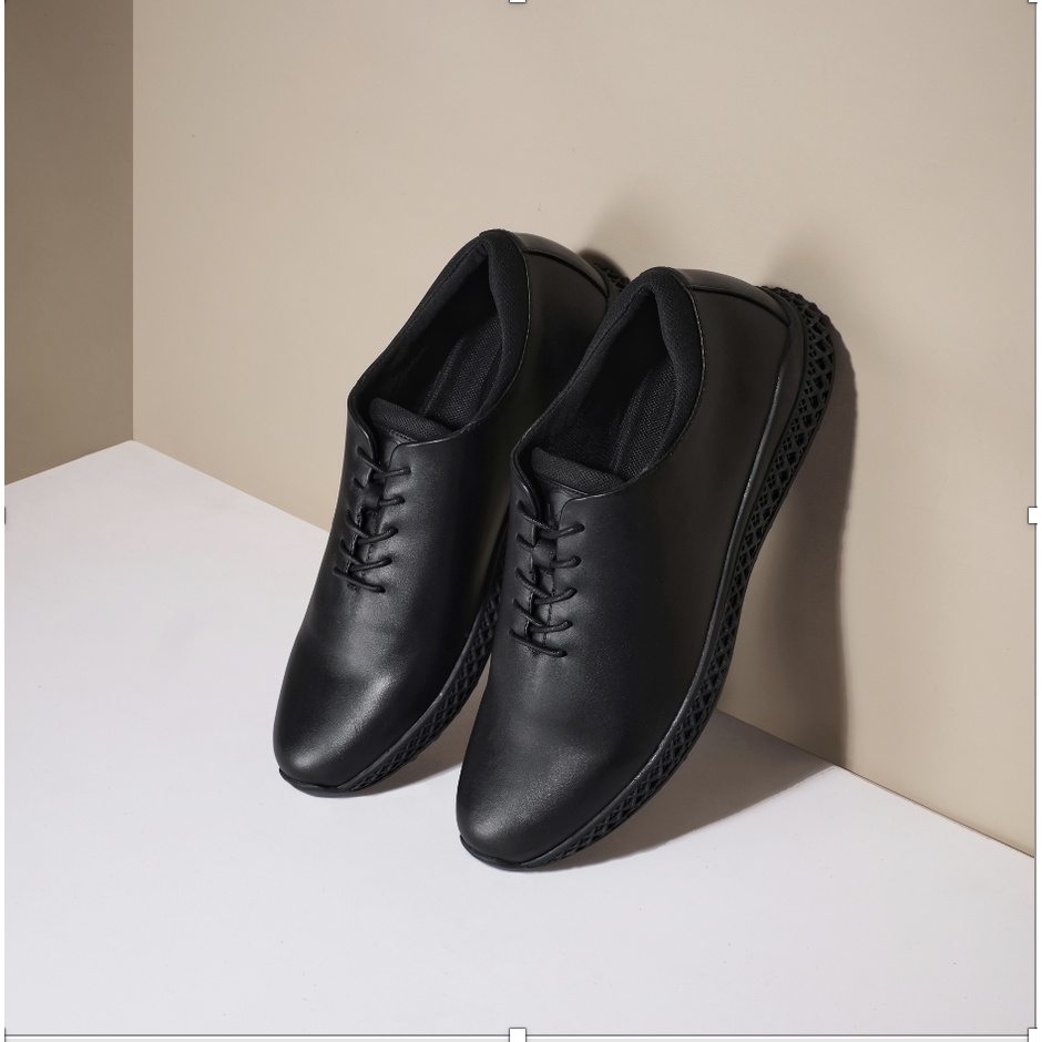 AMSTRONG BLACK ( KULIT ASLI) |ManNeedMe x Kenzio| Sepatu Pantofel Pria Formal / Kantor ORIGINAL