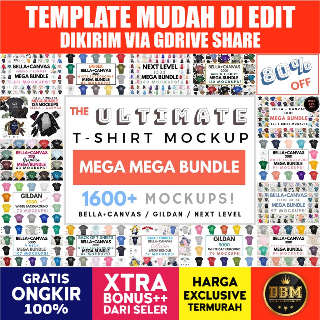 1500 Ultimate Mockup T-Shirt  Mega Bundle - JPEG Ultra HD