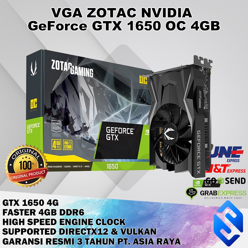  VGA NVIDIA GEFORCE ZOTAC GTX 1650 OC 4GB DDR6 128 BIT 