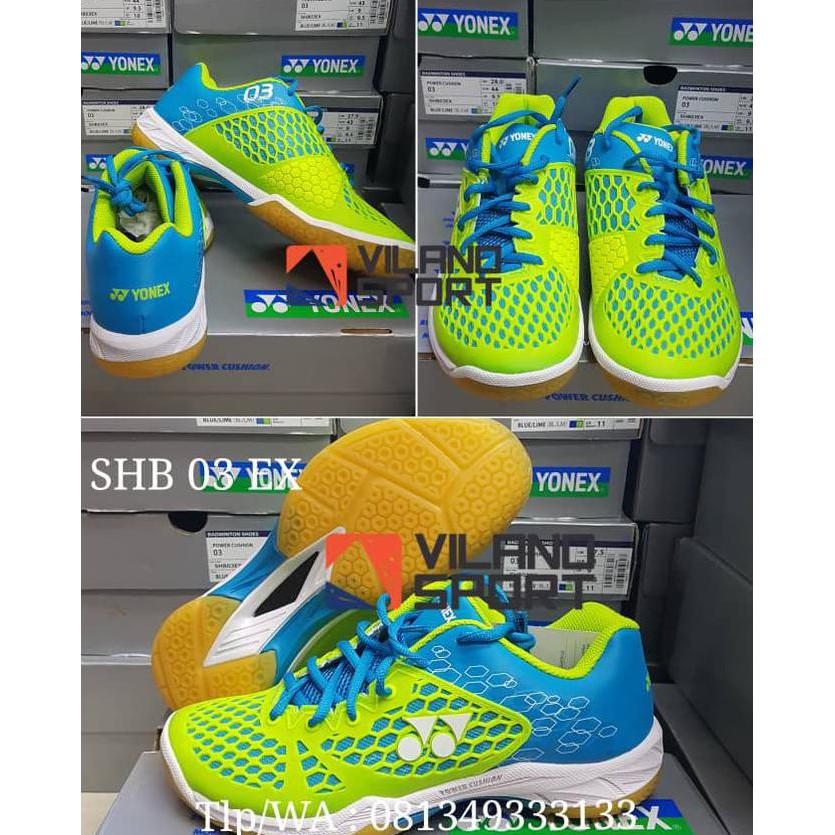 Sepatu Badminton Yonex Shb 03 Ex Blue/Lime