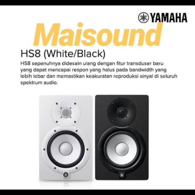 SPEAKER AKTIF YAMAHA MONITOR STUDIO HS8 HS 8 INCH FLAT MONITOR MURAH