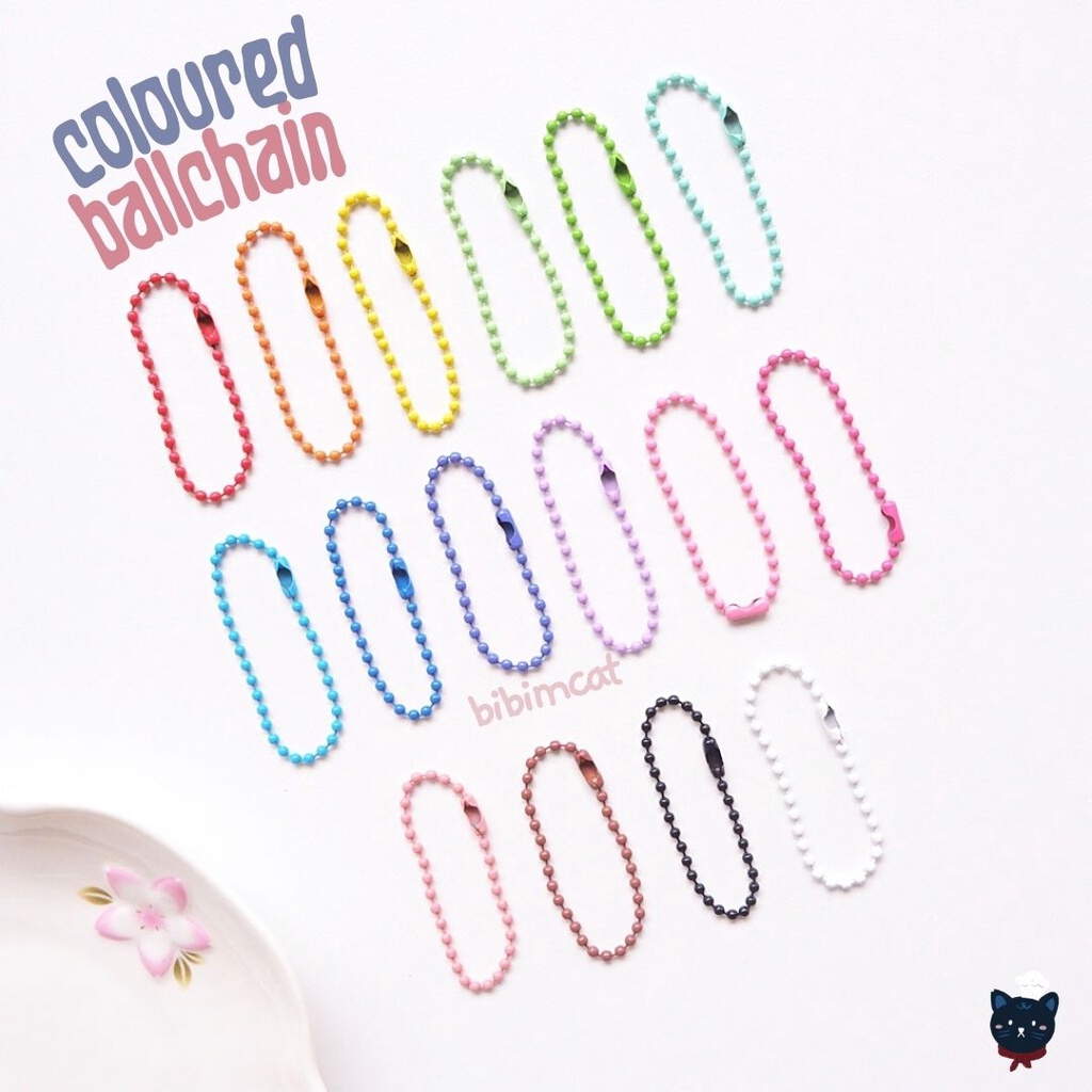 

Rantai Biji Lada Merica Warna [10 PCS] / Gantungan Kunci Ballchain DIY