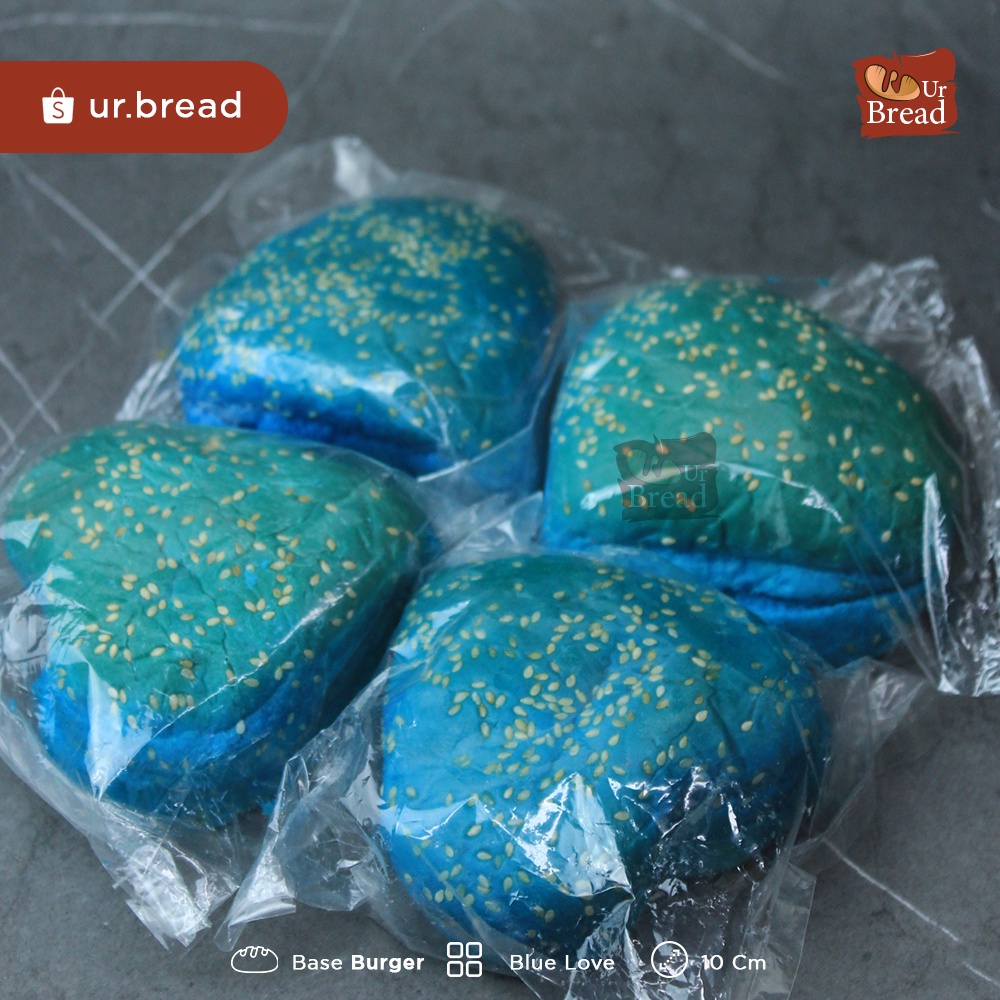 Roti Burger Love Biru 10cm | Base Burger Love 10cm Blue