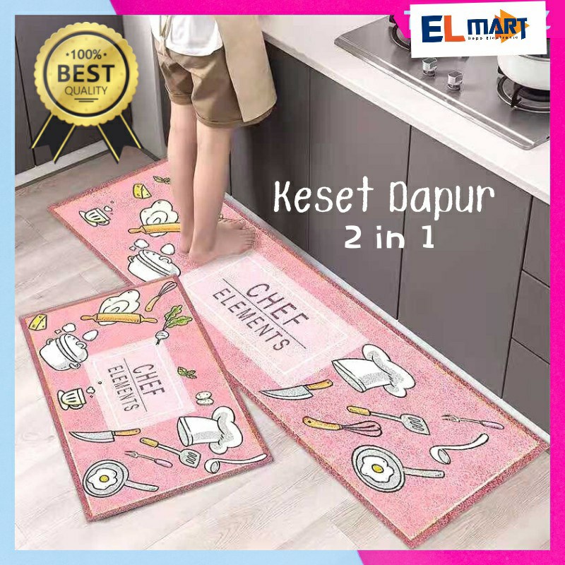 Keset Dapur 2in1 Panjang + Pendek Anti Slip Kitchen Floor Mat KT01