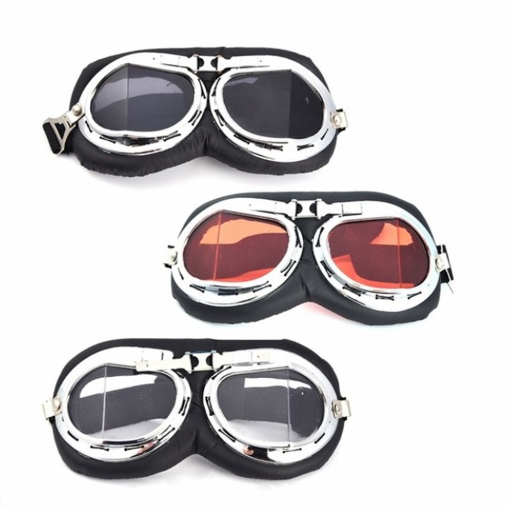 TOP Eye Protection Pilot Vintage Motorcycle Glasses Retro Goggles Dustproof Protective Gears Lens Frame Snowboard Sunglasses Cruiser Scooter/Multicolor