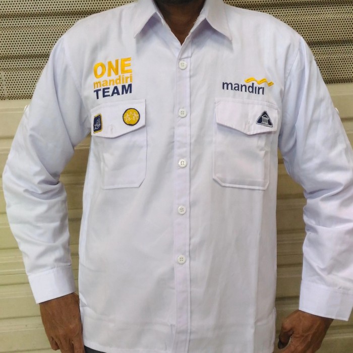 Seragam mandiri Baju kemeja PDL One Mandiri team - Putih, M