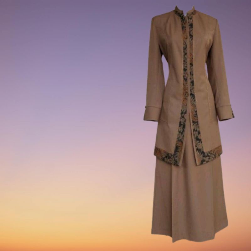 BARU | EXCLUSIVE | SERAGAM DINAS Guru Setelan Pemda khaki tua seragam dinas ROK A Re Bonia Batik Tun