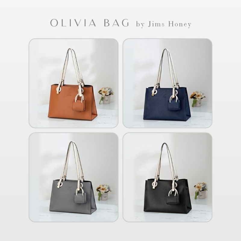 Olivia Bag Jims Honey Tas bahu Wanita Tas kerja besar Original Jims Honey Realpic cod official store