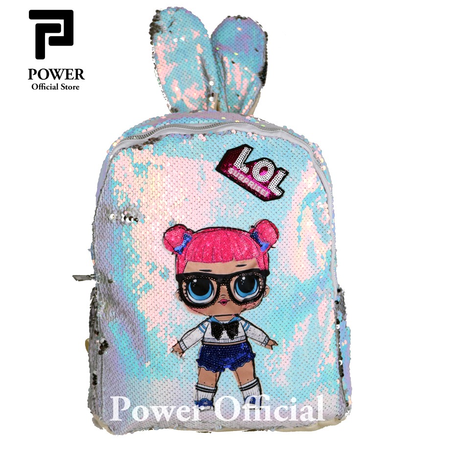 Tas Sekolah TK-SD Anak Perempuan Tas Sequin LOL-Unicorn Mata Lampu Ransel Sekolah Anak Cewek 1422