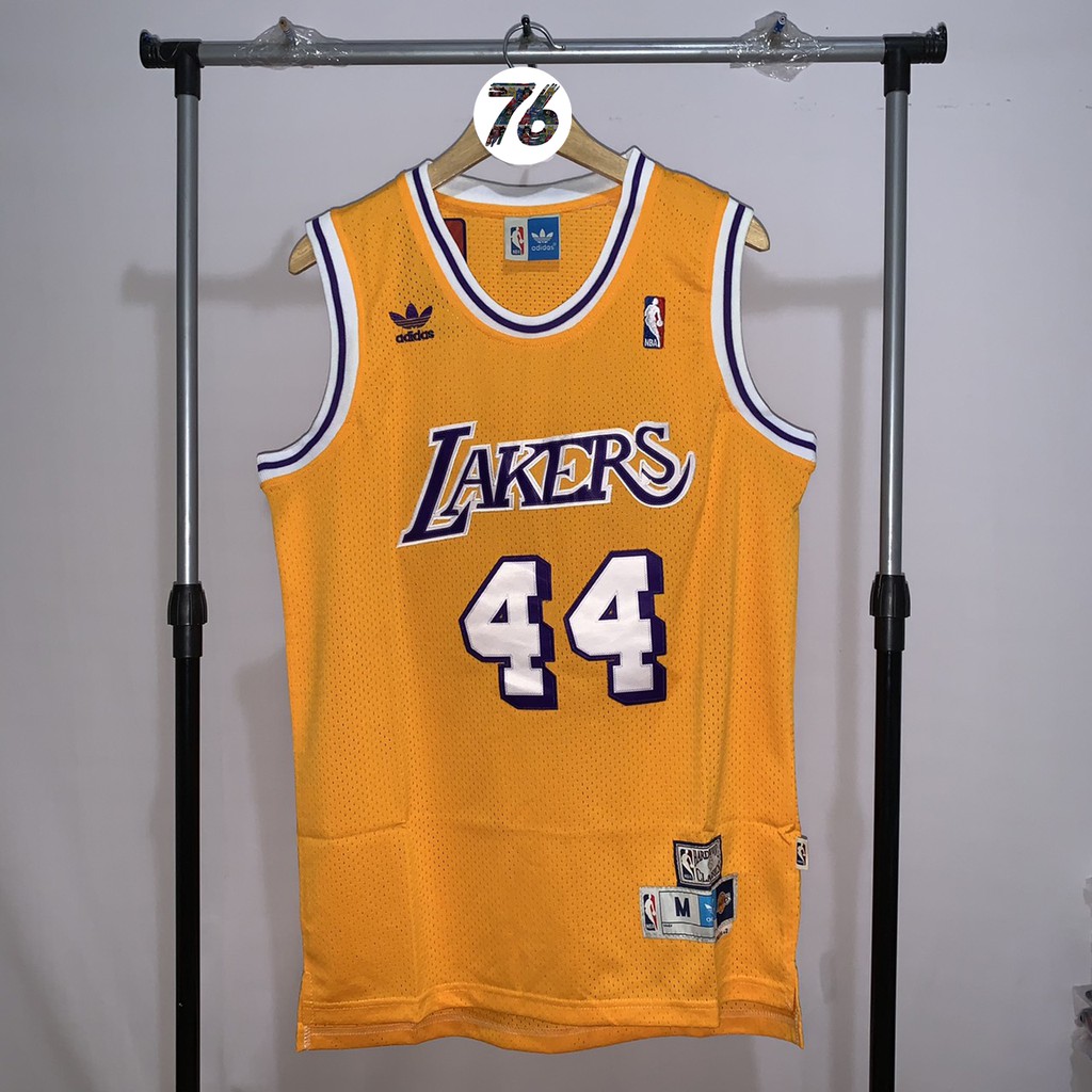 Jerry West Los Angeles LA Lakers KUNING Jersey Basket Swingman NBA Baju Kostum Tshirt T-Shirt Kaos