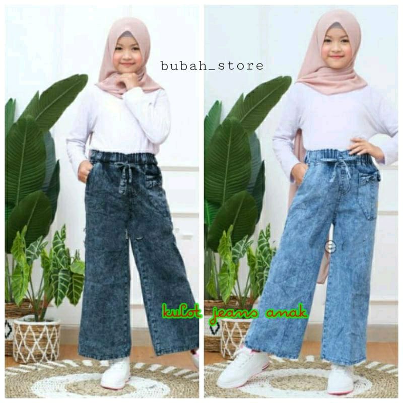 Celana KULOT JEANS ANAK PEREMPUAN UMUR 4 -12 TAHUN | CELANA JEANS ANAK CELANA KULOT ANAK PEREMPUAN K