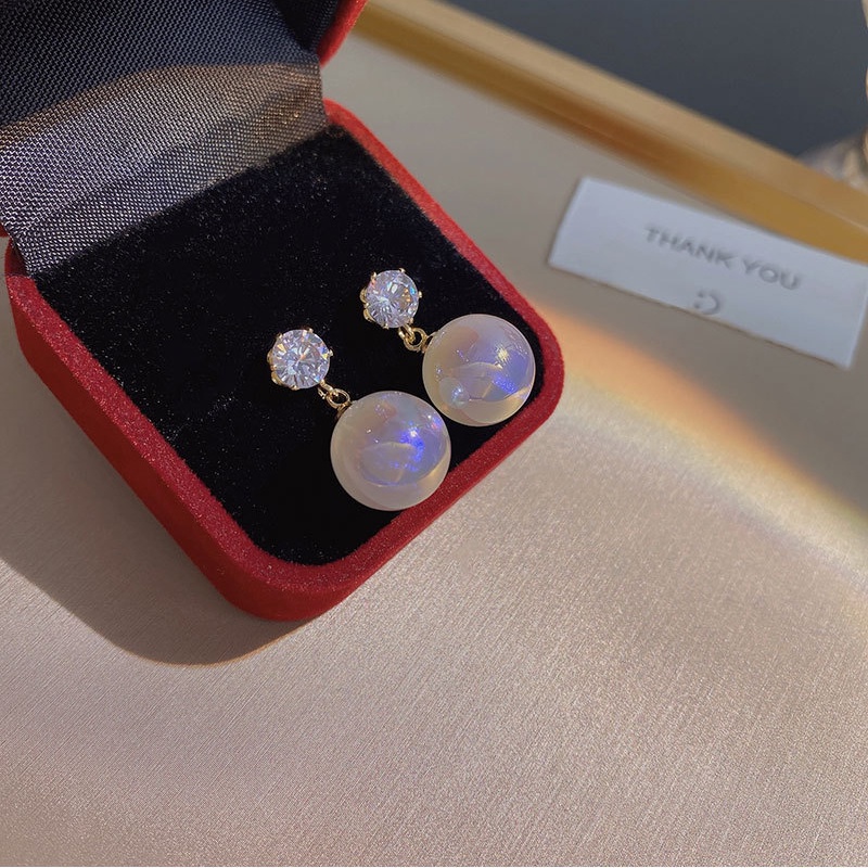 Anting S925 Silver Needle 14K Gold Electroplating Hias Mutiara Mermaid Untuk Hadiah