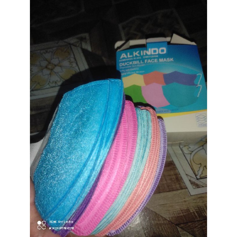 Duckbill Alkindo face mask hitam putih pink biru ungu orange
