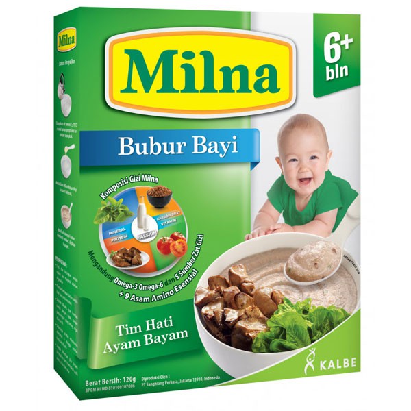 Milna Bubur Bayi Tim Hati Ayam Bayam 120 Gr 6 Plus Surabaya