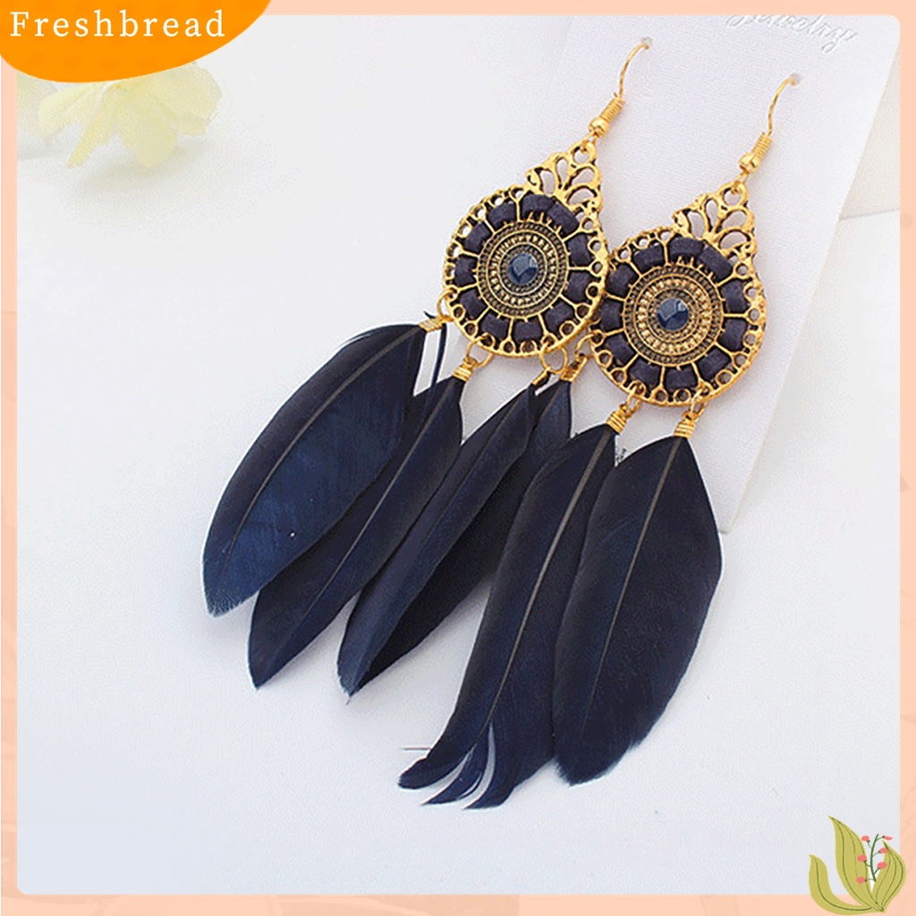 [TERLARIS]Earring Elegant Delicate Vintage Feather Eardrop for Dressing Room