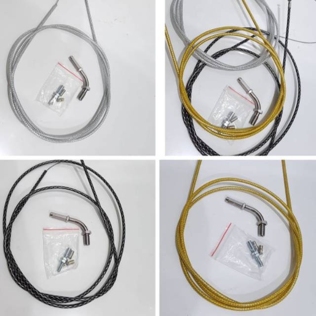 Kabel Tali Gas Serat Karbon Hitam Slang Gas Carbon Unifersal Motor Beat Vixion Ninja Vario Satria Fu