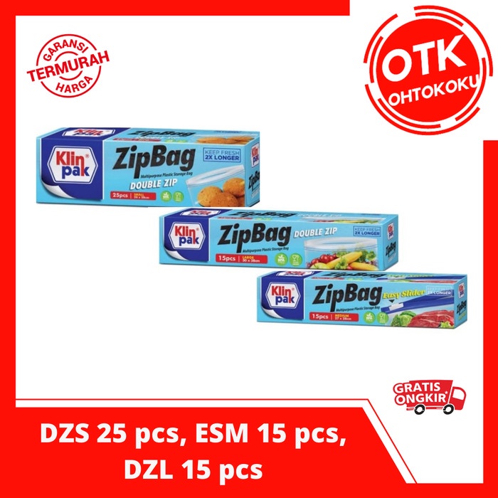 

KLIN PAK ZIP BAG Double Zip Large 15 Pcs