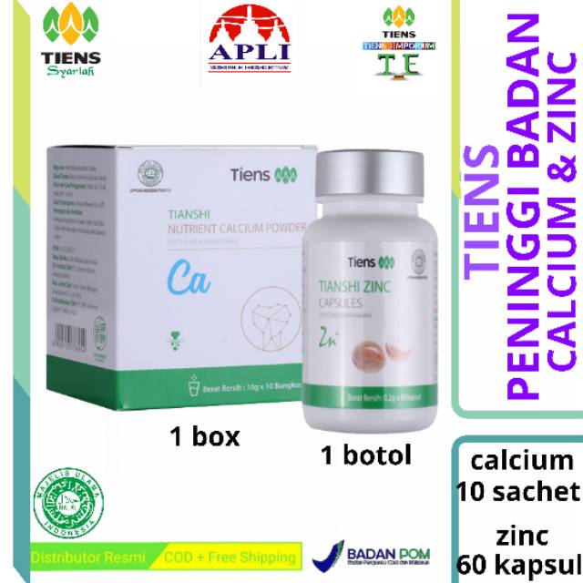 TIENS PENINGGI BADAN PERPADUAN CALCIUM & ZINC ASLI MANJUR
