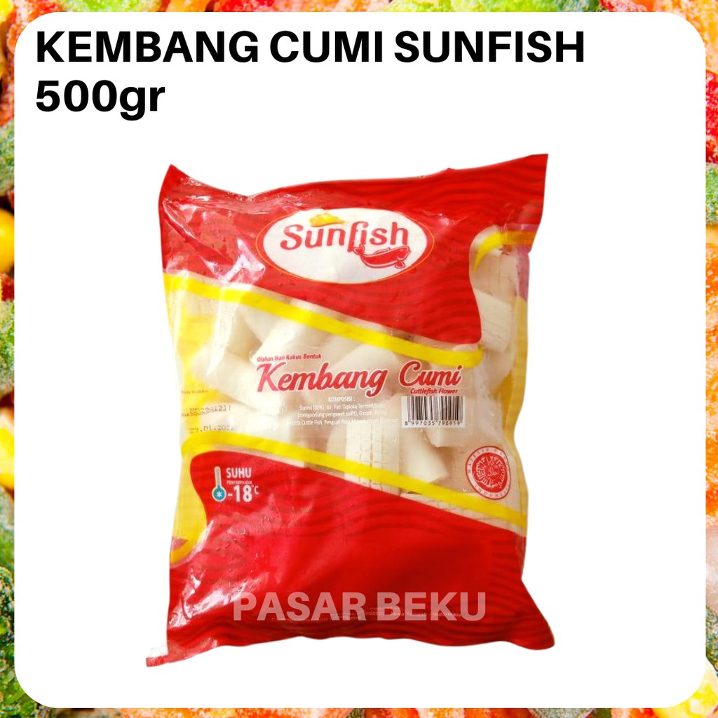 

(Khusus AREA SUMBAR) Kembang Cumi Sunfish Frozen 500gr Cemilan Olahan Seafood Frozenfood Padang