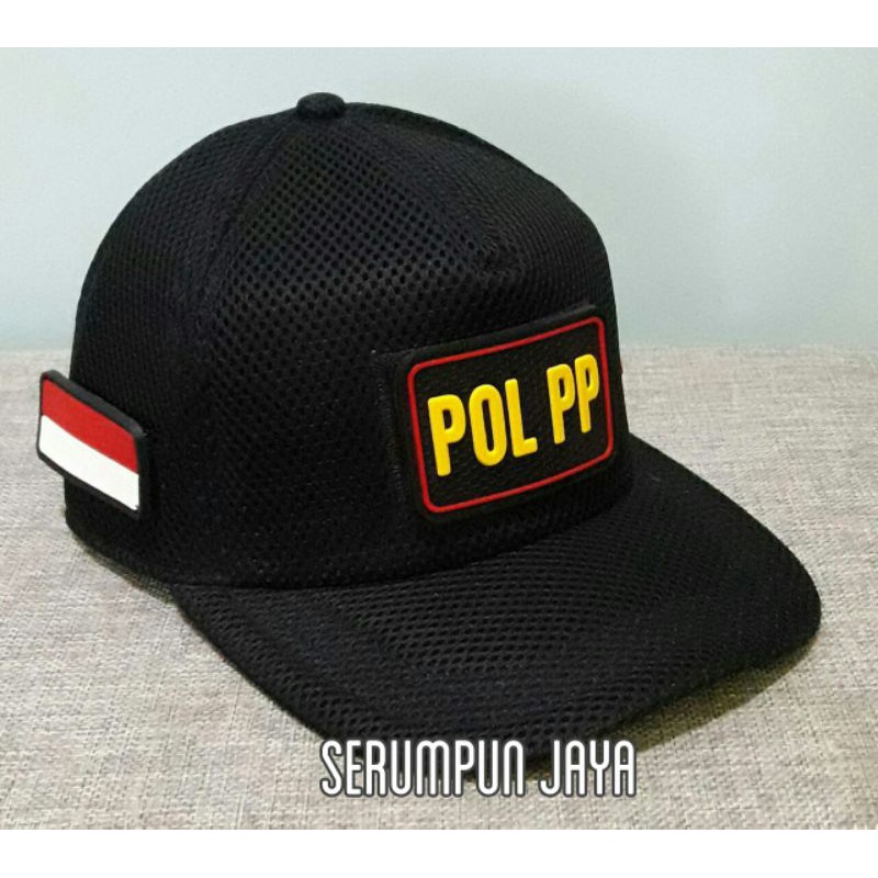 TOPI SATPOL PP - TOPI POL PP JARING 3PATCH DOUBLE MESH VELCRO