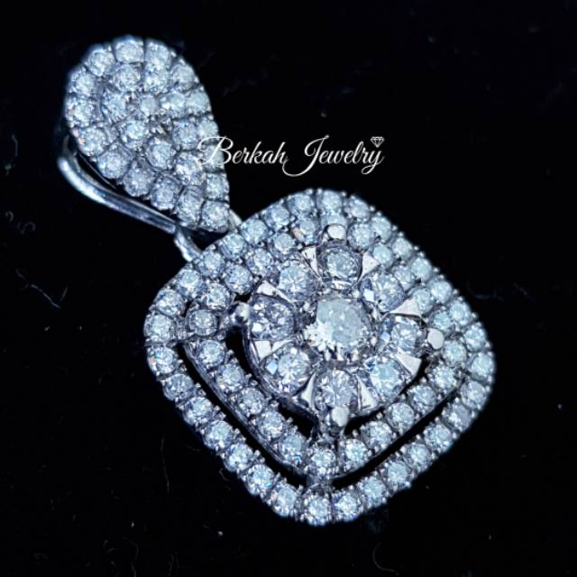 Liontin Emas Berlian Asli Bersertifikat keaslian memo card lab