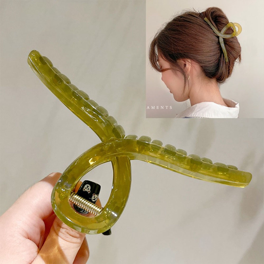 Jepit Rambut Bentuk Hiu Bahan Akrilik Warna Morandi Gaya Retro Perancis Untuk Wanita