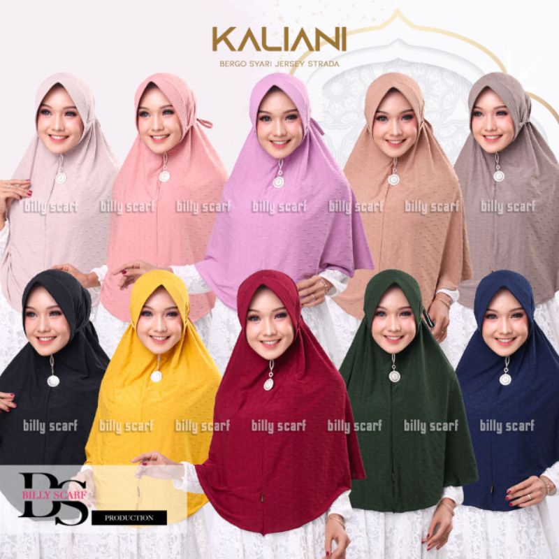 Jilbab hijab kerudung Bergo Jumbo Instant Kaliani Stada Original Billy Scarf