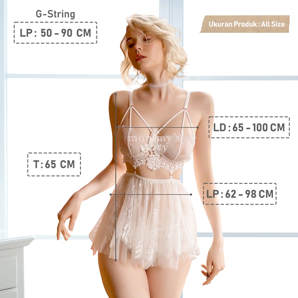 Premium Sexy Lingerie Set Kostum Wanita Pakian Tidur Dewasa Lingerie Seksi Baju Tidur Wanita Baju Dinas Depan Suami Sleepwear Gstring Baju haram  Termurah Baju Malam Pertama Bikini Kekinian Terbaru Bisa Cod LR18-2