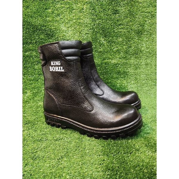 sepatu safety kulit l sepatu kulit asli l sepatu proyek kulit ujung besi l sepatu safety resleting