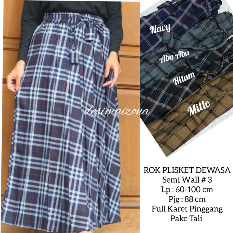 ROK PLISKET SEMI WALL #3, ALLSIZE,BISA COD.